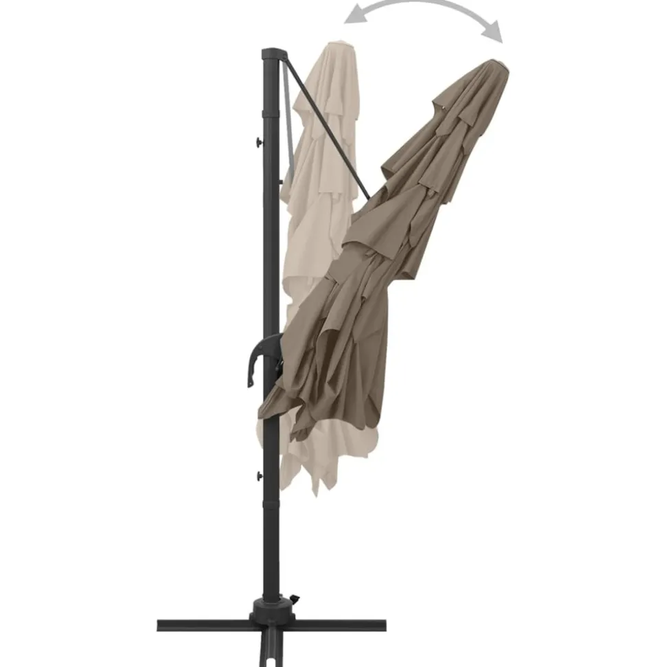 MAISON EXCLUSIVE - Parasol de jardin à 4 niveaux avec mât en aluminium taupe