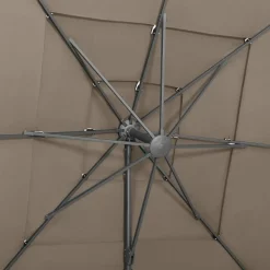 MAISON EXCLUSIVE - Parasol de jardin à 4 niveaux avec mât en aluminium taupe