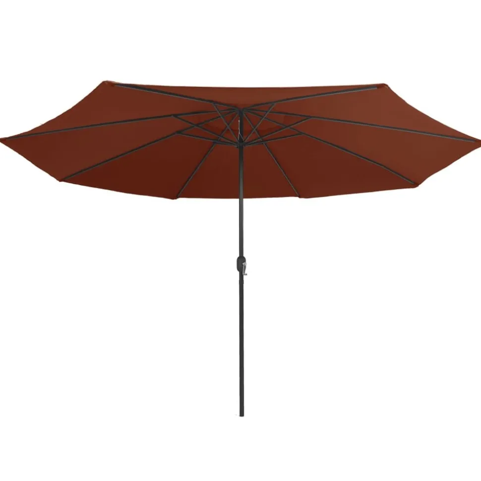 MAISON EXCLUSIVE - Parasol de jardin avec mât en métal 390 cm terre cuite