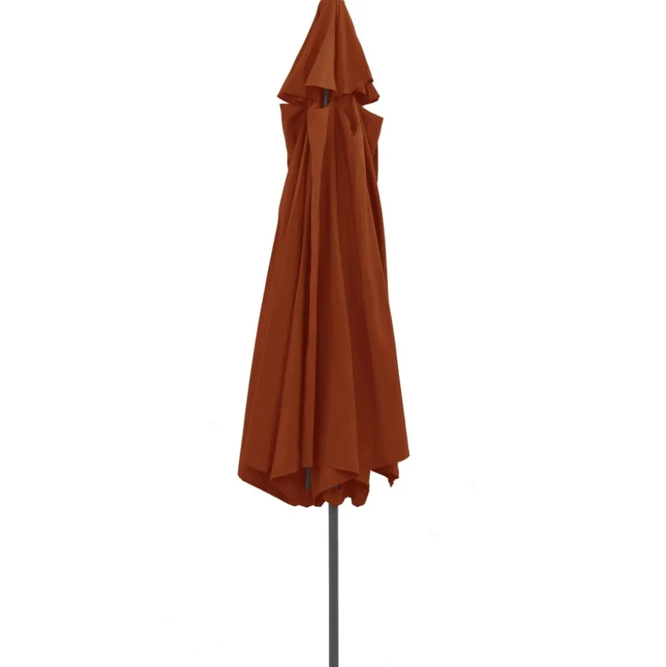 MAISON EXCLUSIVE - Parasol de jardin avec mât en métal 390 cm terre cuite