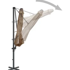 MAISON EXCLUSIVE - Parasol de jardin avec base portable taupe