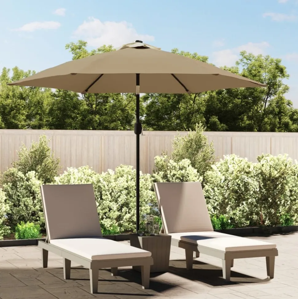 MAISON EXCLUSIVE - Parasol d'extérieur avec poteau en métal 300 cm taupe