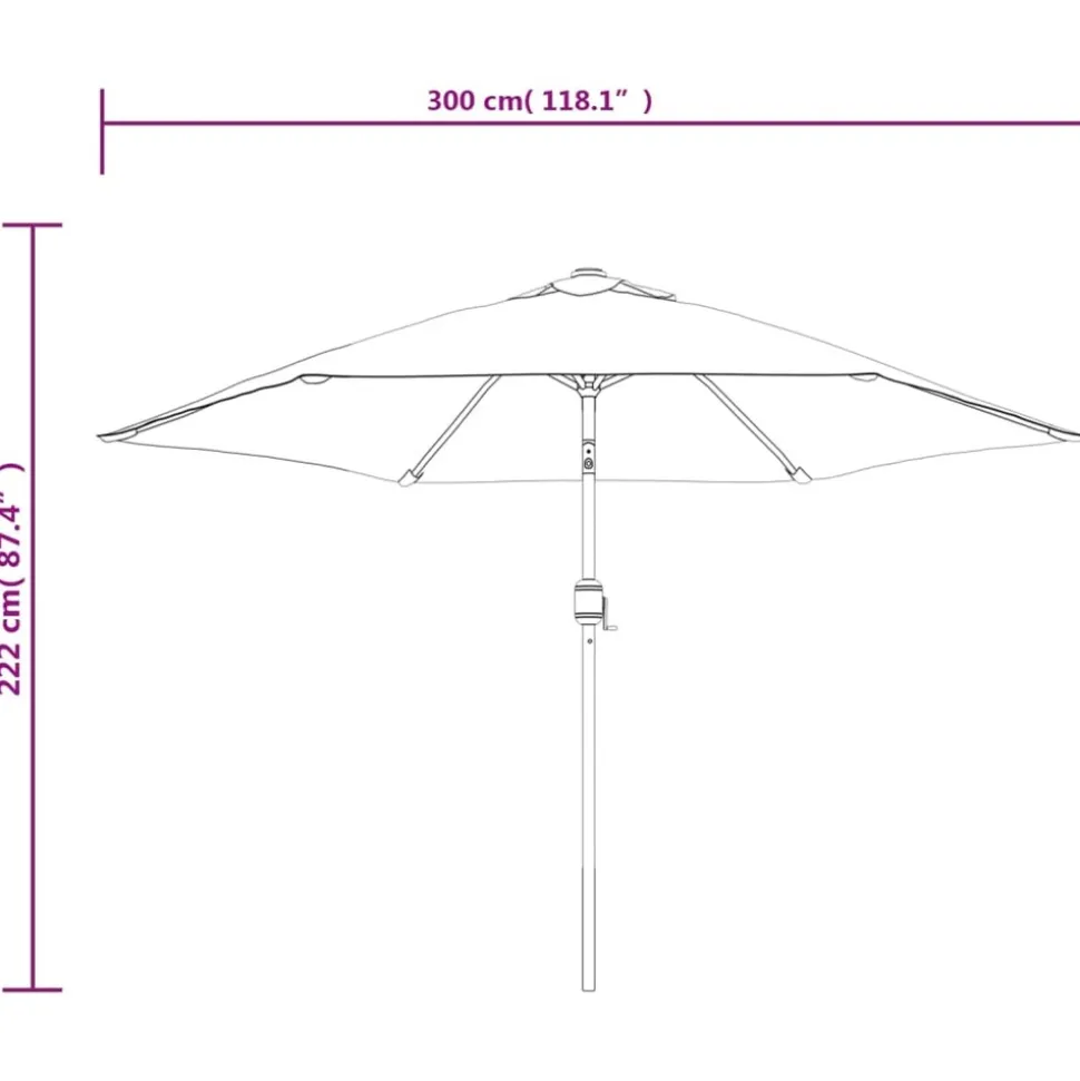 MAISON EXCLUSIVE - Parasol d'extérieur avec poteau en métal 300 cm taupe