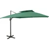 MAISON EXCLUSIVE - Parasol de jardin en porte-à-faux avec double toit vert
