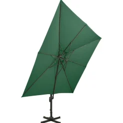 MAISON EXCLUSIVE - Parasol de jardin en porte-à-faux avec double toit vert