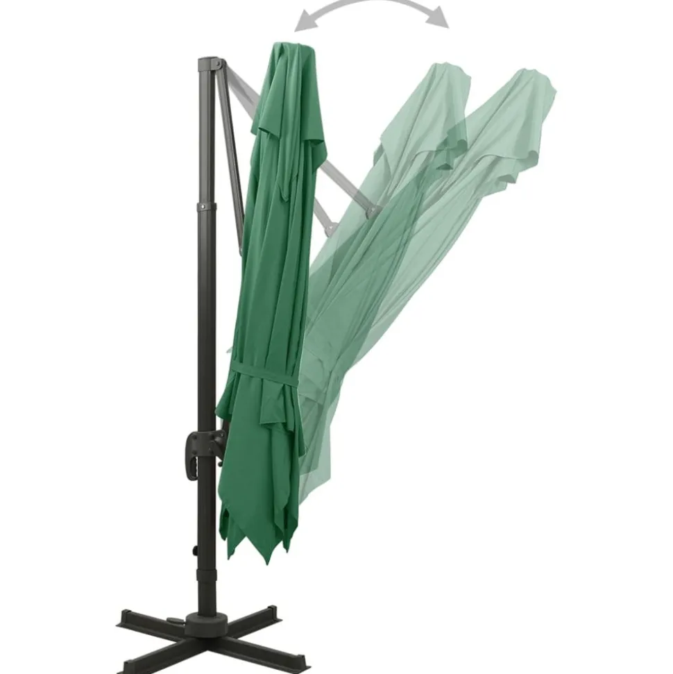 MAISON EXCLUSIVE - Parasol de jardin en porte-à-faux avec double toit vert