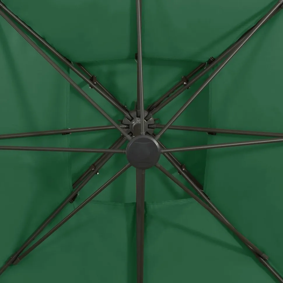 MAISON EXCLUSIVE - Parasol de jardin en porte-à-faux avec double toit vert
