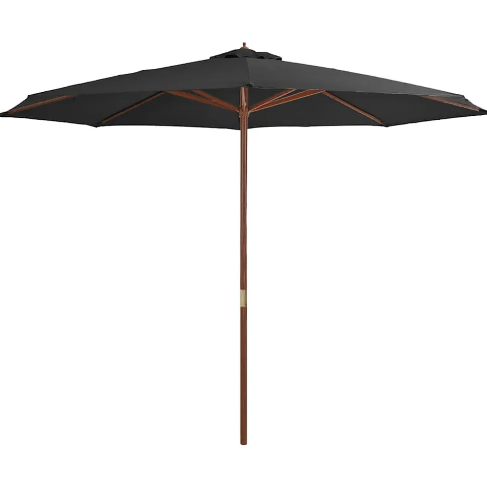 MAISON EXCLUSIVE - Parasol d'extérieur avec mât en bois 350 cm anthracite