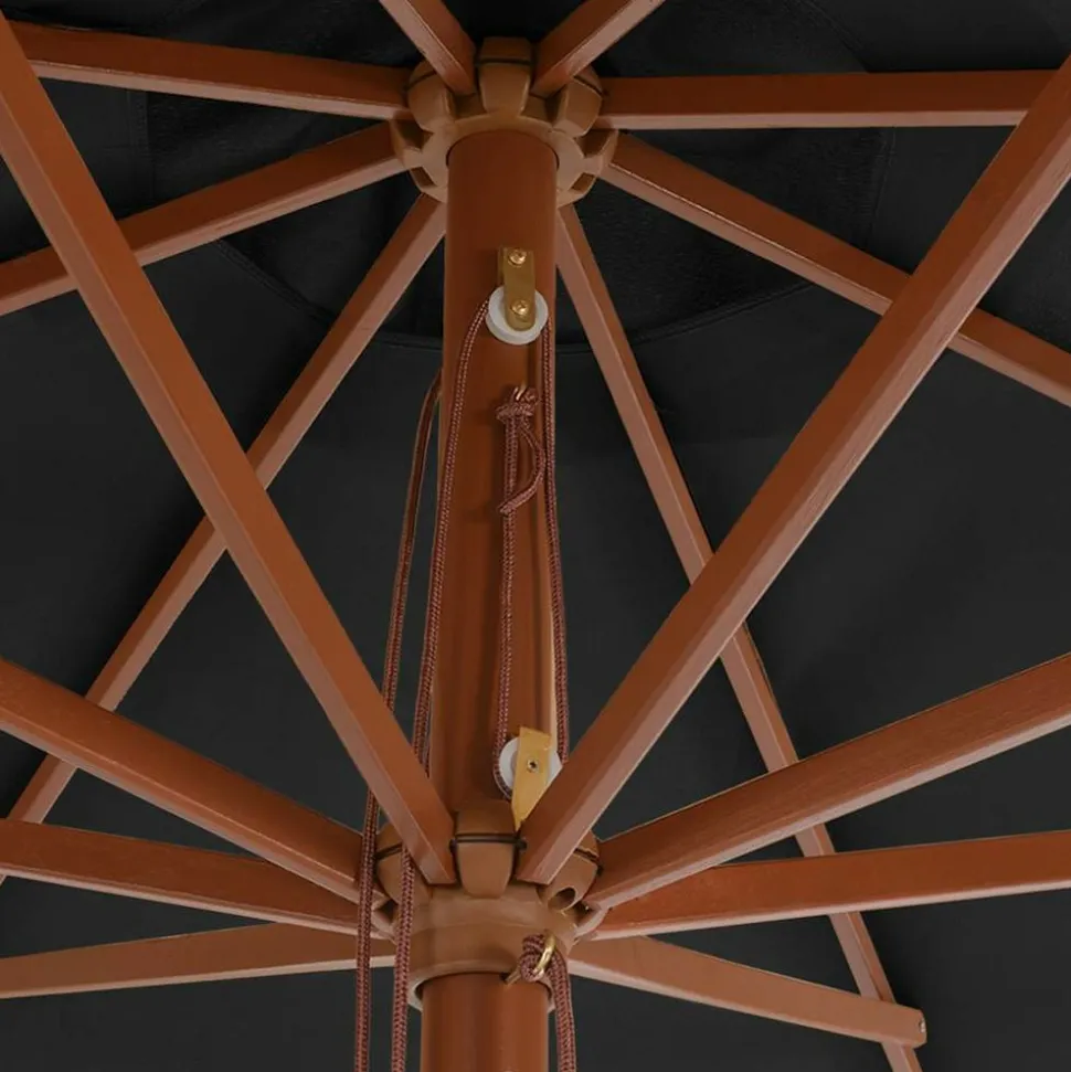 MAISON EXCLUSIVE - Parasol d'extérieur avec mât en bois 350 cm anthracite