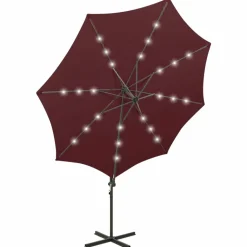 MAISON EXCLUSIVE - Parasol de jardin en porte-à-faux avec mât et lumières led