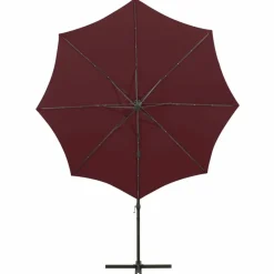 MAISON EXCLUSIVE - Parasol de jardin en porte-à-faux avec mât et lumières led