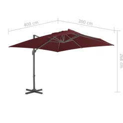 MAISON EXCLUSIVE - Parasol de jardin en porte-à-faux avec mât en aluminium