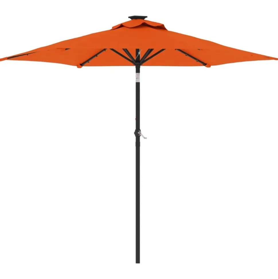 MAISON EXCLUSIVE - Parasol de jardin led et mât en acier terre cuite 225x225x212cm