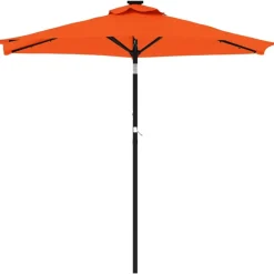 MAISON EXCLUSIVE - Parasol de jardin led et mât en acier terre cuite 225x225x212cm
