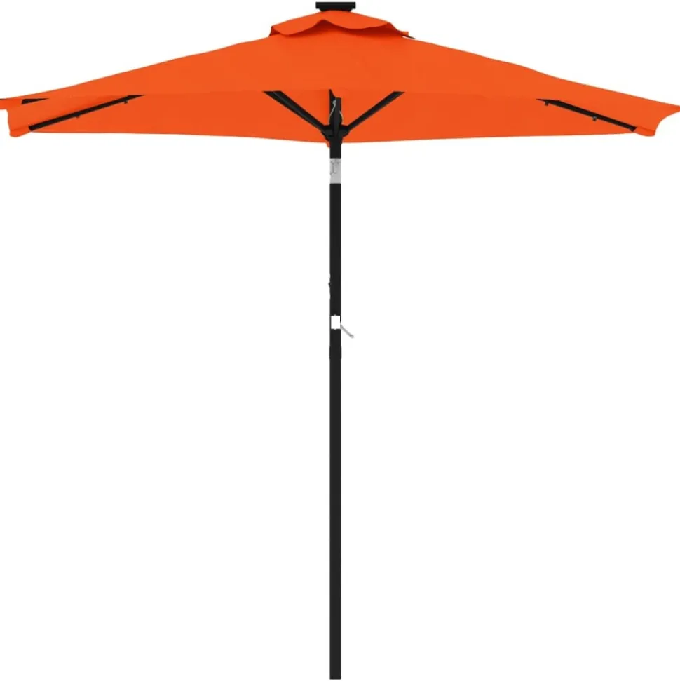 MAISON EXCLUSIVE - Parasol de jardin led et mât en acier terre cuite 225x225x212cm