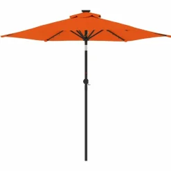 MAISON EXCLUSIVE - Parasol de jardin led et mât en acier terre cuite 225x225x212cm
