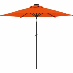 MAISON EXCLUSIVE - Parasol de jardin led et mât en acier terre cuite 225x225x212cm