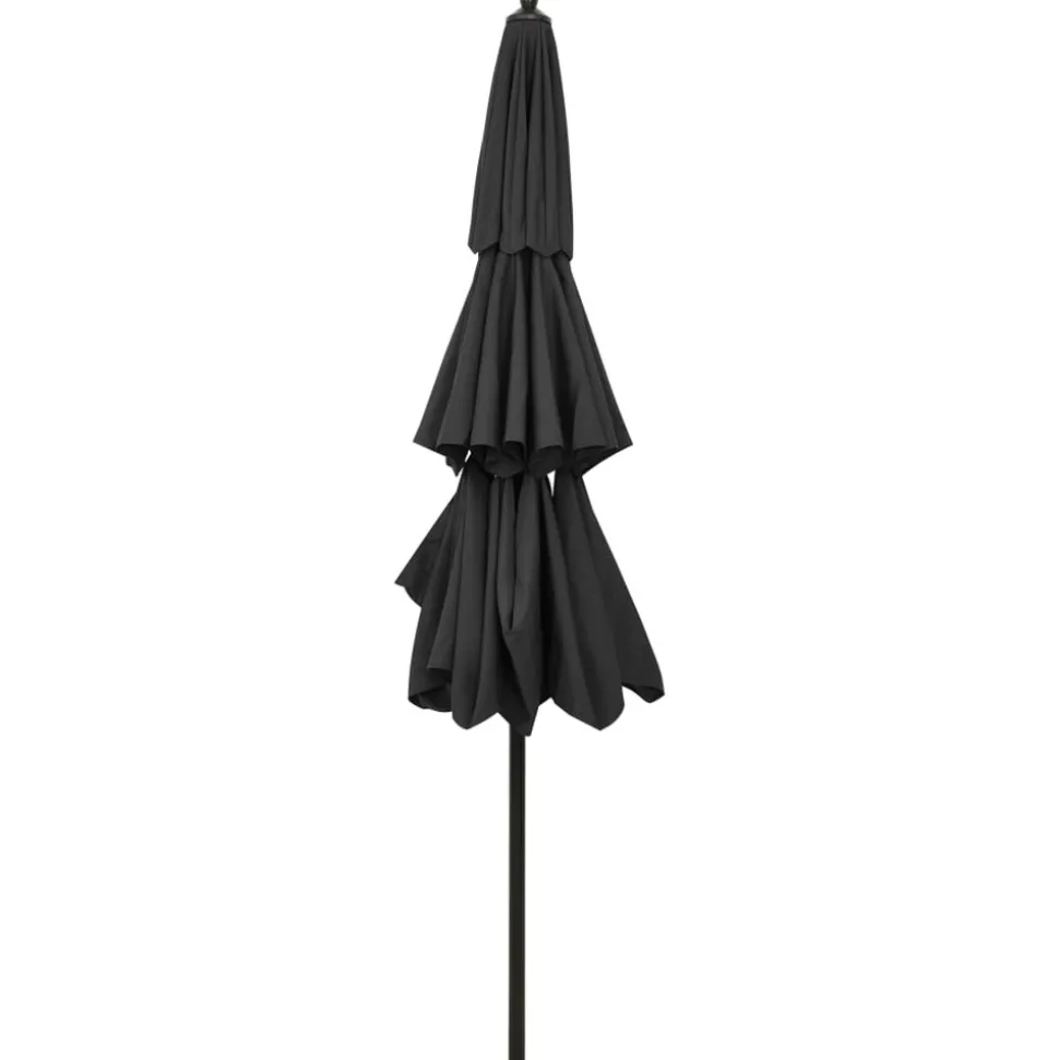 MAISON EXCLUSIVE - Parasol de jardin à 3 niveaux avec mât en aluminium anthracite