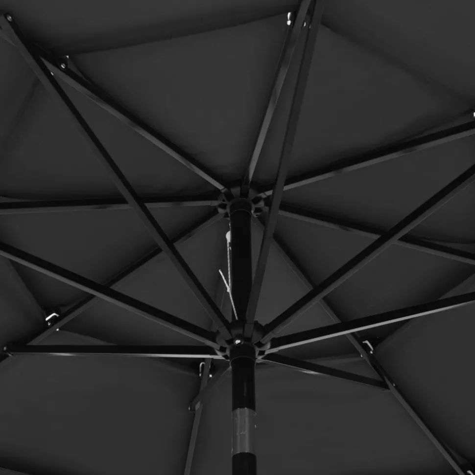 MAISON EXCLUSIVE - Parasol de jardin à 3 niveaux avec mât en aluminium anthracite