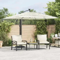 MAISON EXCLUSIVE - Parasol de jardin avec mât en acier blanc 246x246x230 cm