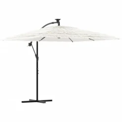 MAISON EXCLUSIVE - Parasol de jardin avec mât en acier blanc 246x246x230 cm