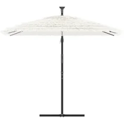 MAISON EXCLUSIVE - Parasol de jardin avec mât en acier blanc 246x246x230 cm