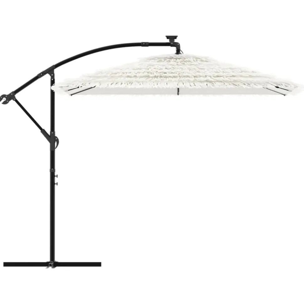 MAISON EXCLUSIVE - Parasol de jardin avec mât en acier blanc 246x246x230 cm
