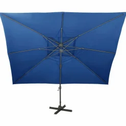 MAISON EXCLUSIVE - Parasol de jardin en porte-à-faux avec double toit bleu azuré
