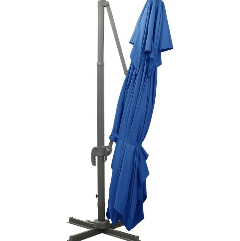 MAISON EXCLUSIVE - Parasol de jardin en porte-à-faux avec double toit bleu azuré