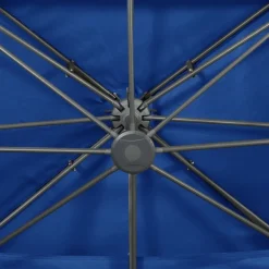MAISON EXCLUSIVE - Parasol de jardin en porte-à-faux avec double toit bleu azuré