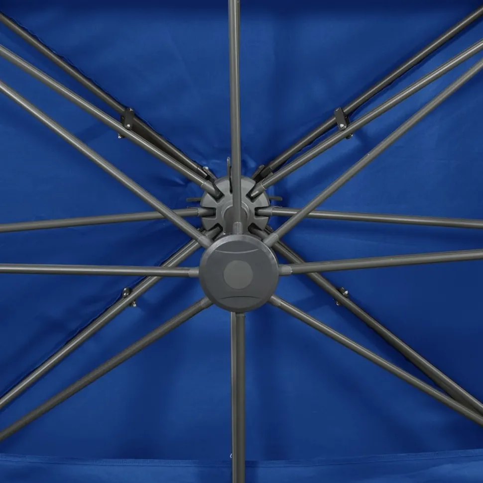 MAISON EXCLUSIVE - Parasol de jardin en porte-à-faux avec double toit bleu azuré