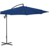 MAISON EXCLUSIVE - Parasol de jardin en porte-à-faux avec mât en acier bleu azuré