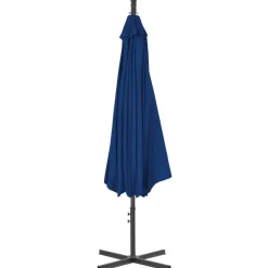 MAISON EXCLUSIVE - Parasol de jardin en porte-à-faux avec mât en acier bleu azuré