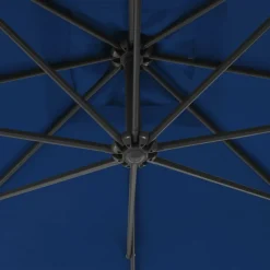 MAISON EXCLUSIVE - Parasol de jardin en porte-à-faux avec mât en acier bleu azuré