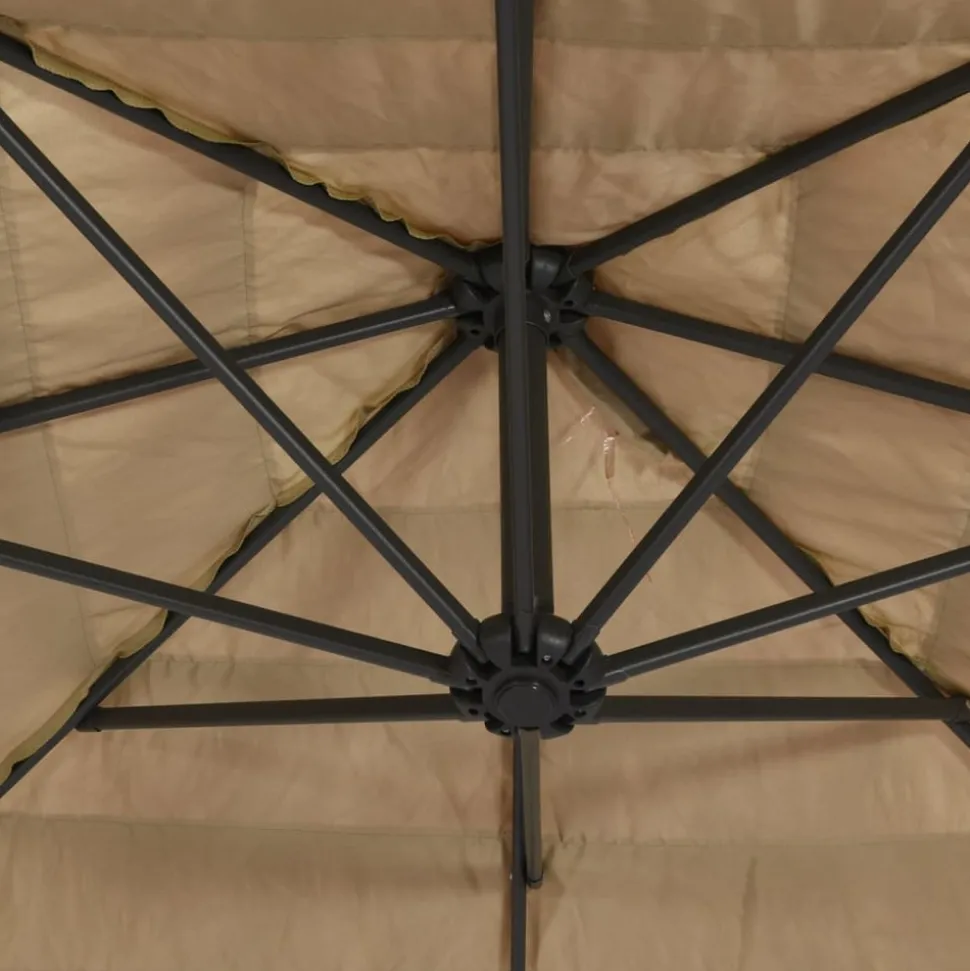 MAISON EXCLUSIVE - Parasol de jardin avec mât en acier marron 268x268x226 cm