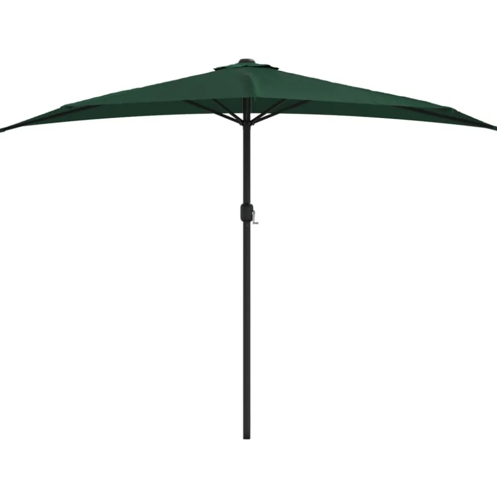 MAISON EXCLUSIVE - Parasol de balcon avec mât en aluminium vert 300x155 cm demi