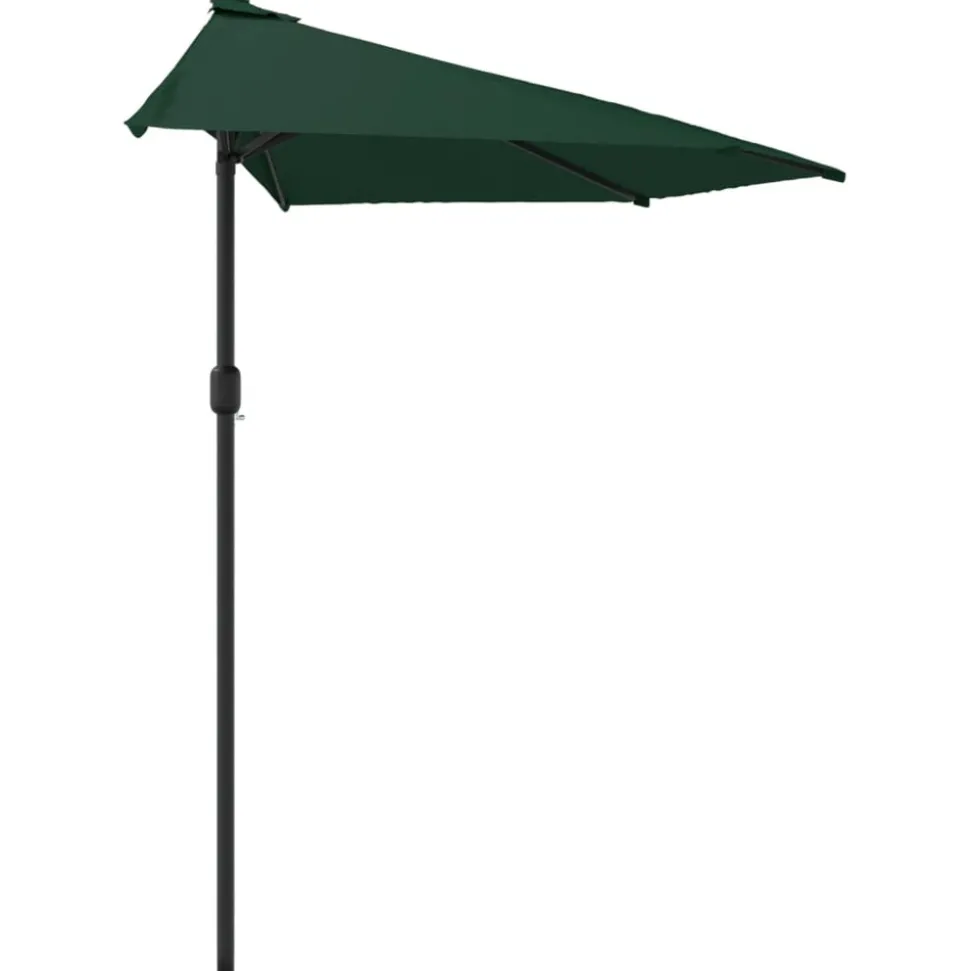 MAISON EXCLUSIVE - Parasol de balcon avec mât en aluminium vert 300x155 cm demi