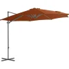 MAISON EXCLUSIVE - Parasol de jardin en porte-à-faux avec mât en acier terre cuite