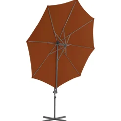 MAISON EXCLUSIVE - Parasol de jardin en porte-à-faux avec mât en acier terre cuite