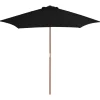 MAISON EXCLUSIVE - Parasol de jardin avec mât en bois noir 270 cm