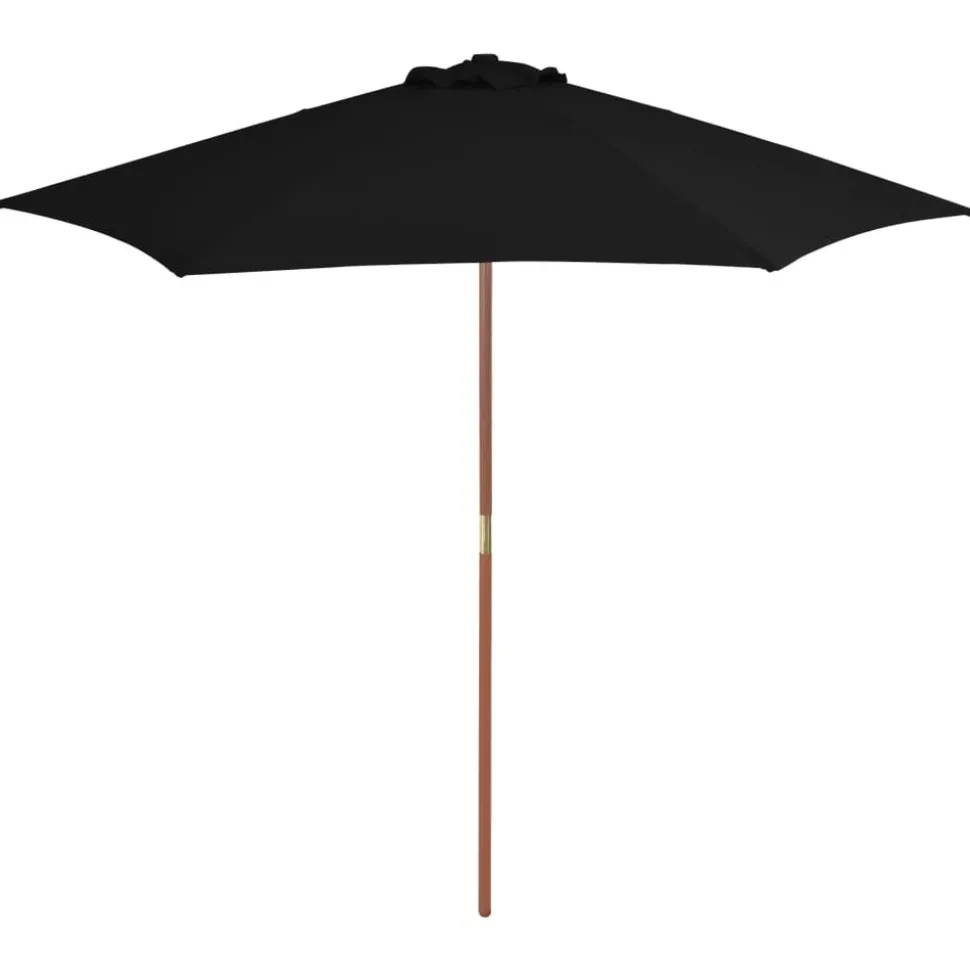 MAISON EXCLUSIVE - Parasol de jardin avec mât en bois noir 270 cm