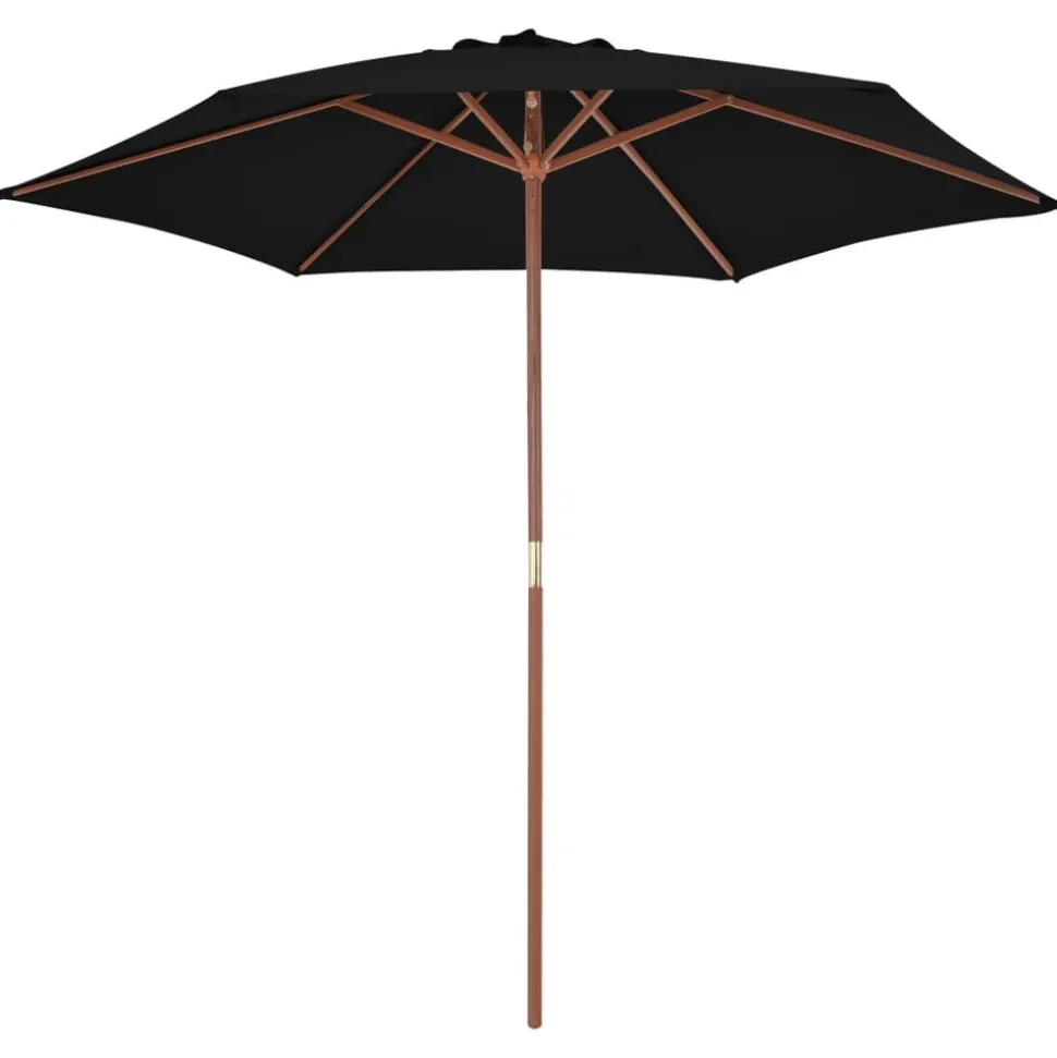 MAISON EXCLUSIVE - Parasol de jardin avec mât en bois noir 270 cm