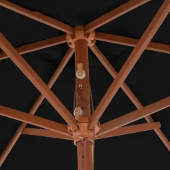 MAISON EXCLUSIVE - Parasol de jardin avec mât en bois noir 270 cm