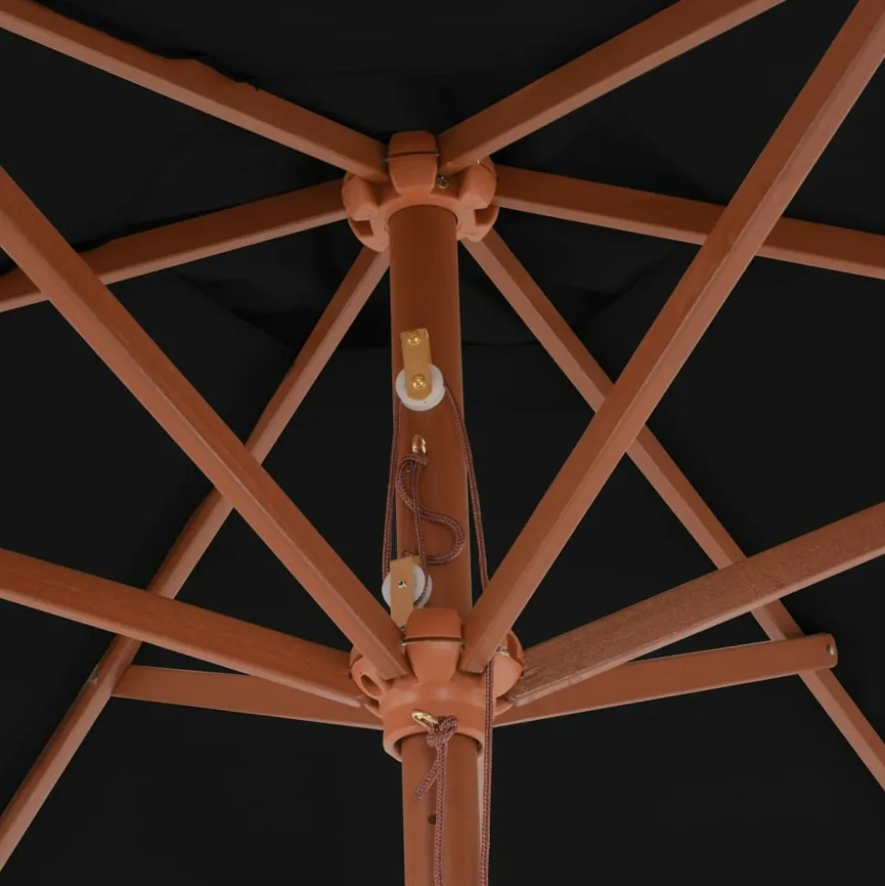 MAISON EXCLUSIVE - Parasol de jardin avec mât en bois noir 270 cm