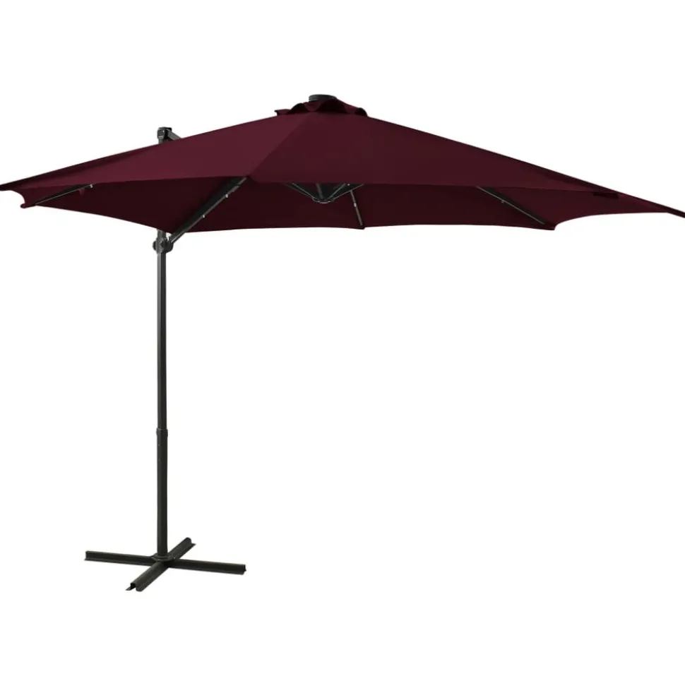 MAISON EXCLUSIVE - Parasol de jardin en porte-à-faux avec mât et lumières led