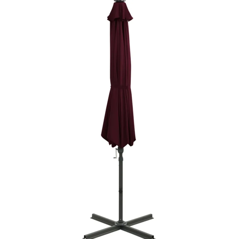 MAISON EXCLUSIVE - Parasol de jardin en porte-à-faux avec mât et lumières led