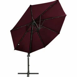 MAISON EXCLUSIVE - Parasol de jardin en porte-à-faux avec mât et lumières led