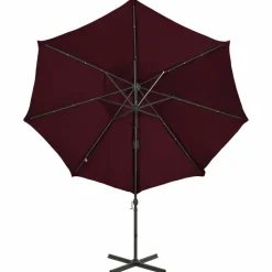 MAISON EXCLUSIVE - Parasol de jardin en porte-à-faux avec mât et lumières led