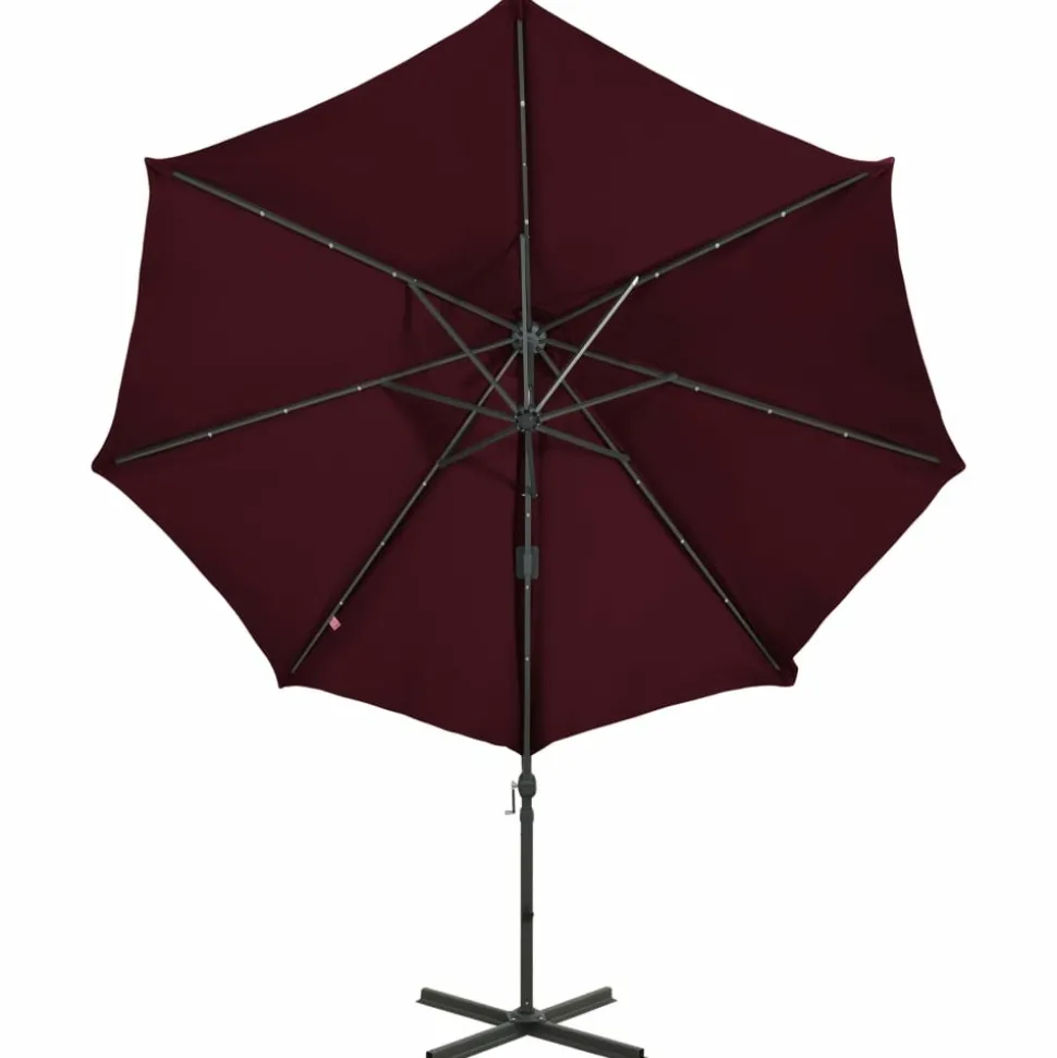 MAISON EXCLUSIVE - Parasol de jardin en porte-à-faux avec mât et lumières led