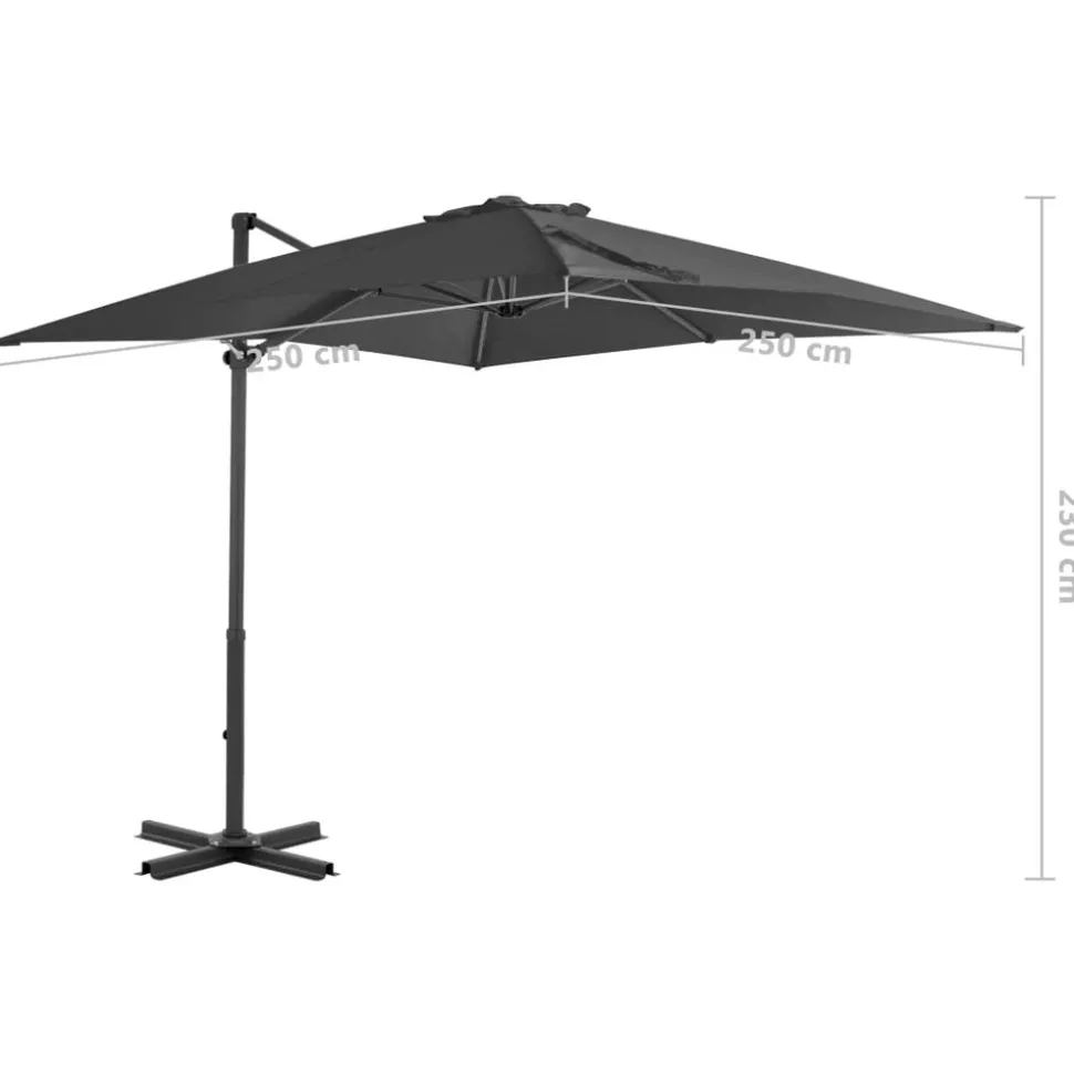 MAISON EXCLUSIVE - Parasol de jardin en porte-à-faux et poteau en aluminium